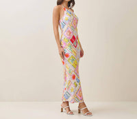 Able - Tropical Print Halter Maxi Dress