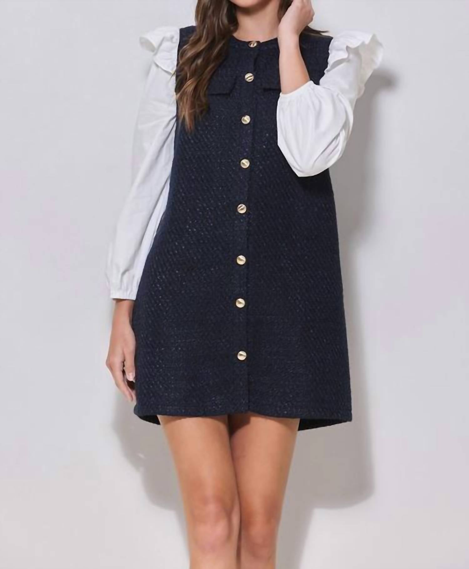 Able - Tweed Dress - blue - clothing - dresses