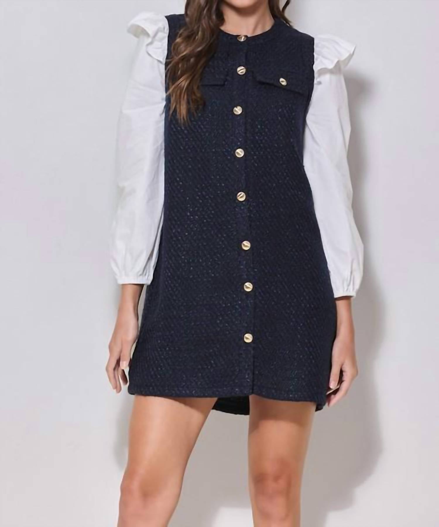 Able - Tweed Dress - blue - clothing - dresses