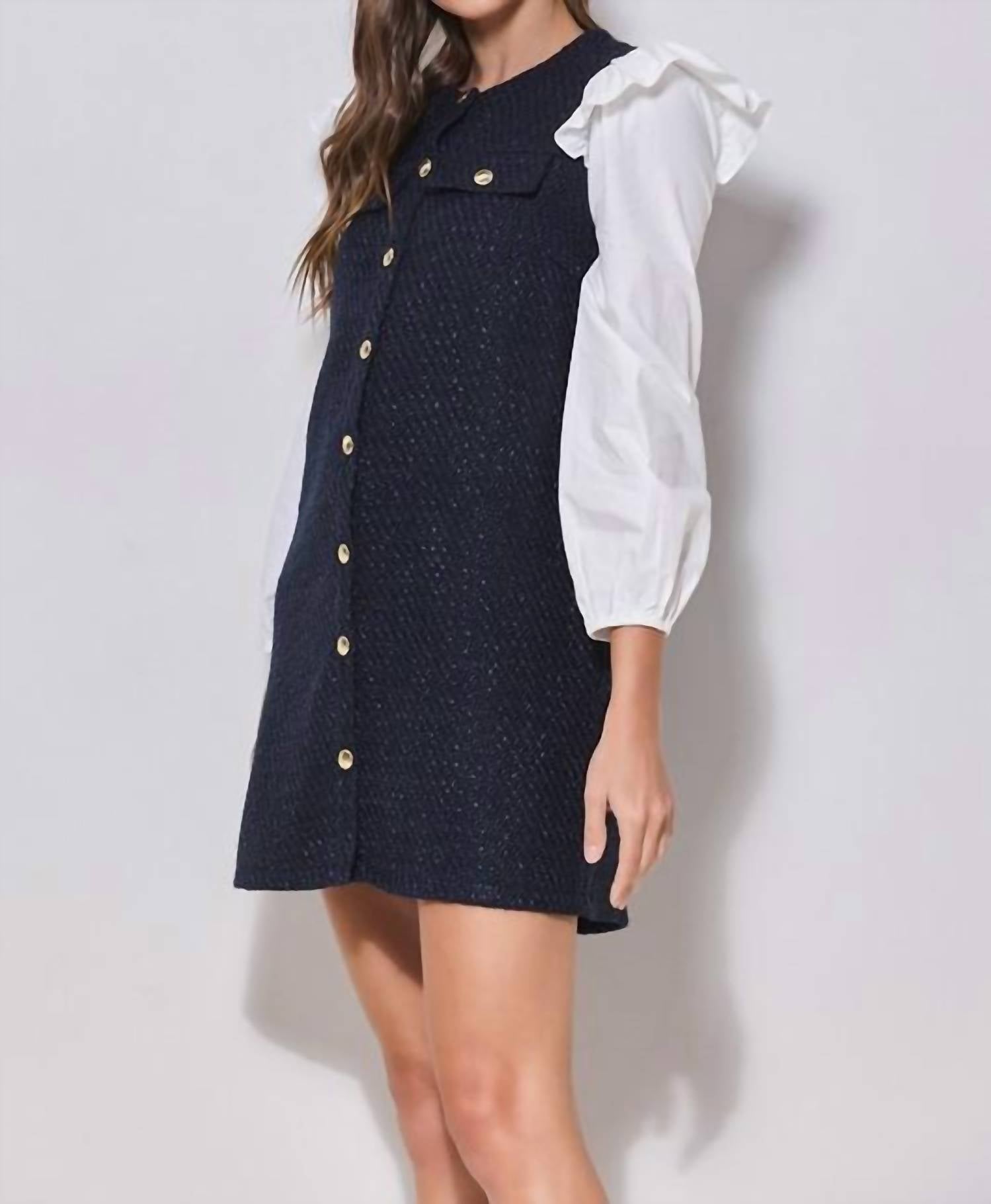 Able - Tweed Dress - blue - clothing - dresses
