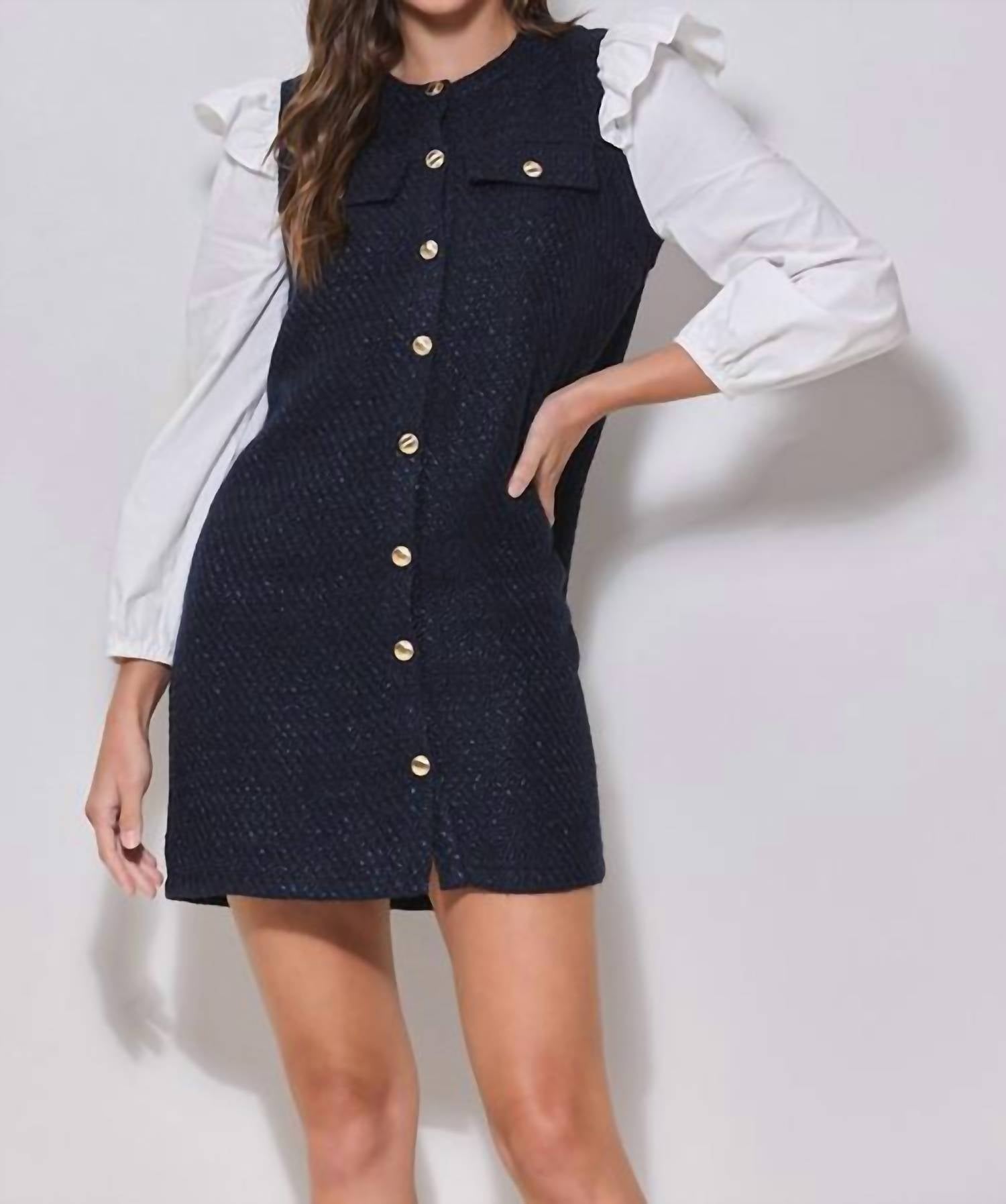Able - Tweed Dress - blue - clothing - dresses