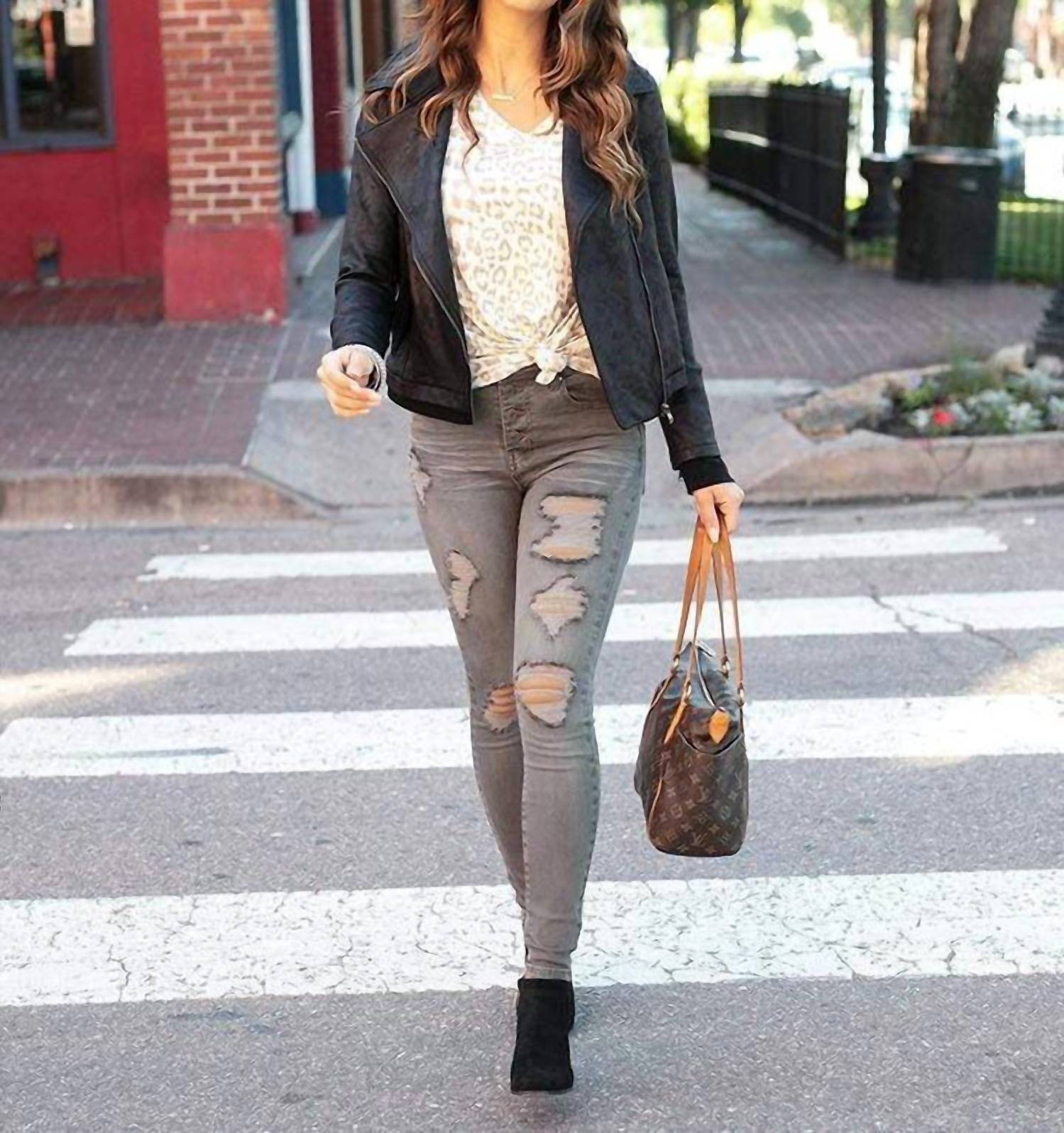 Grace And Lace - Button Fly Distressed Jeggings