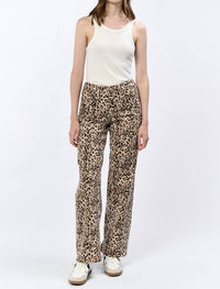 DEAR JOHN DENIM Taylor High Rise Straight Leg Jean in leopard safari - women's jeans