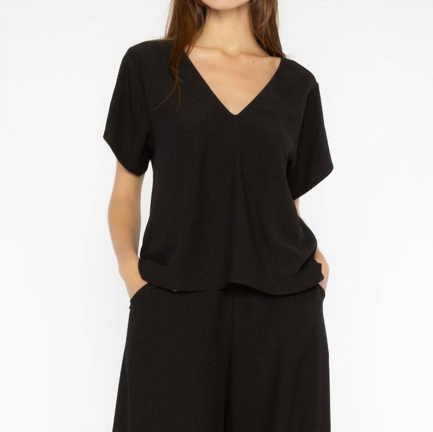 Ripley Rader - Satin Crepe Everyday V Neck Blouse