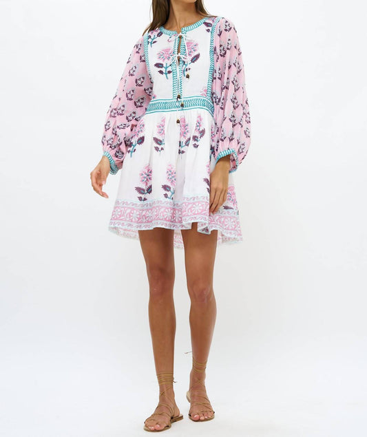 Oliphant - Tie Front Balloon Sleeve Mini Dress