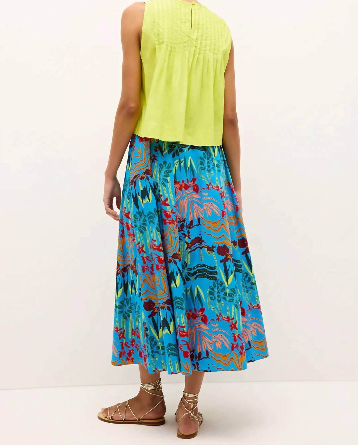 Marie Oliver Sasha Maxi Skirt in amazon azure - women's skirt - detail view