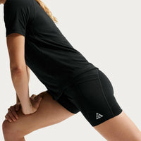 NIKE Dri-fit High-waisted Trail Running Shorts in black summit white - women's shorts - view 4