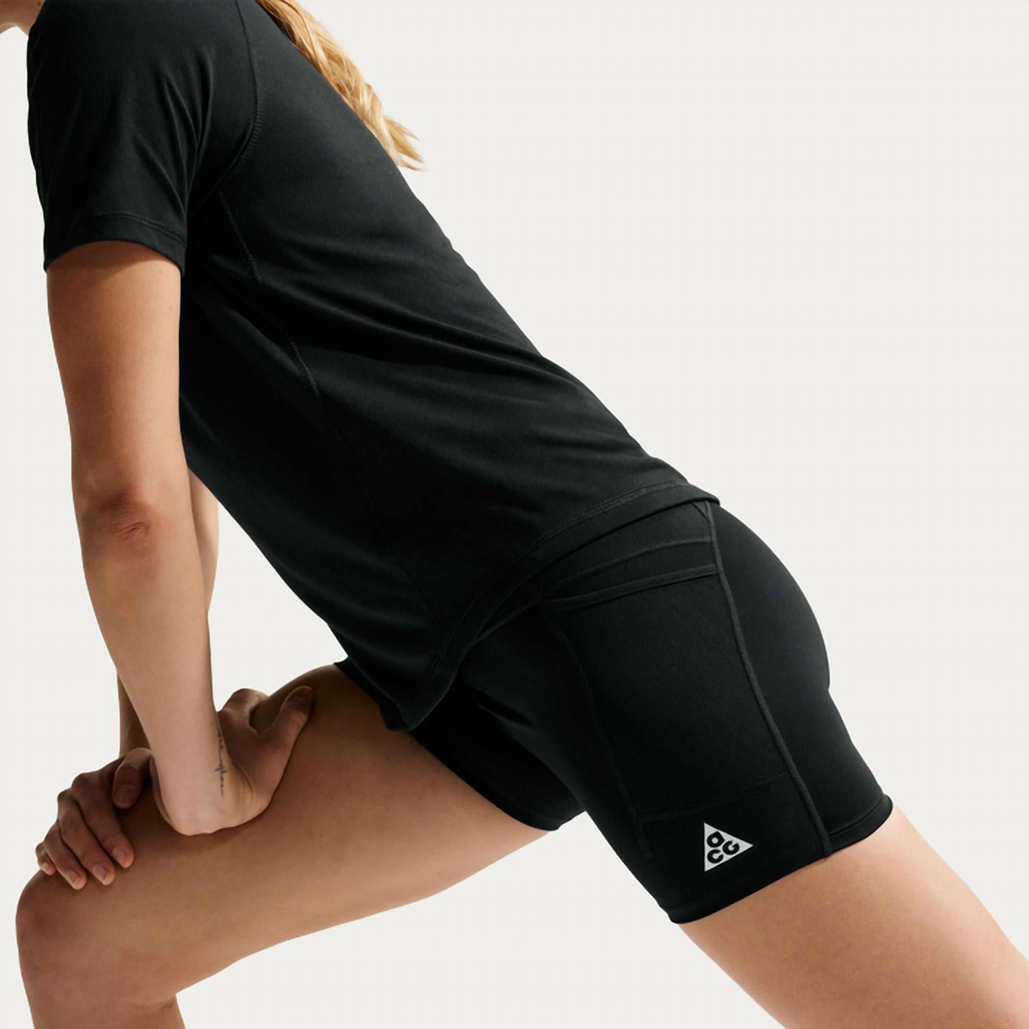 NIKE Dri-fit High-waisted Trail Running Shorts in black summit white - women's shorts - view 4
