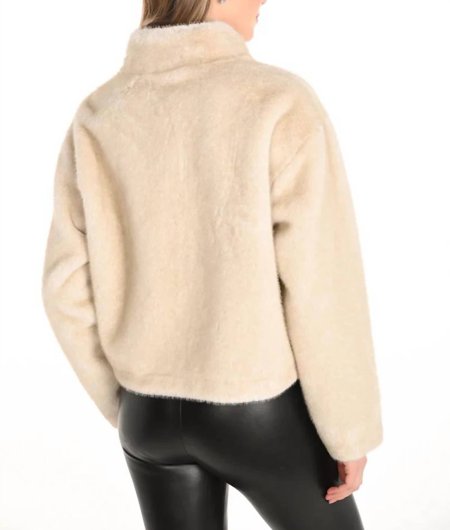 Frank Lyman - Fia Faux Fur Jacket With Rhinestone Embellishments