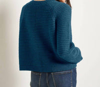 Seventy Eight and Sunny Meadow V-neck Cardigan in deep sea - women's cardigan - detail view