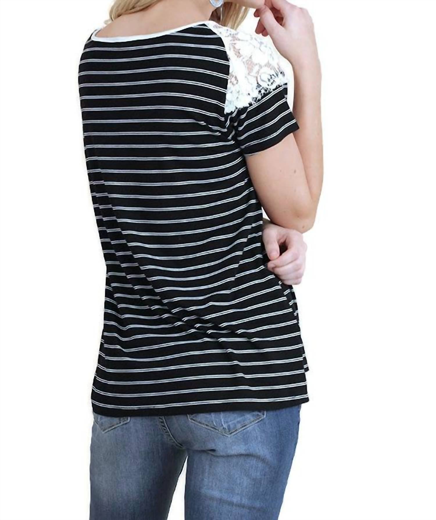 Umgee - Striped & Lace Top