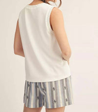 Jodifl Women's Easy Everyday Sleeveless Top in white - women's tank top - alternate view