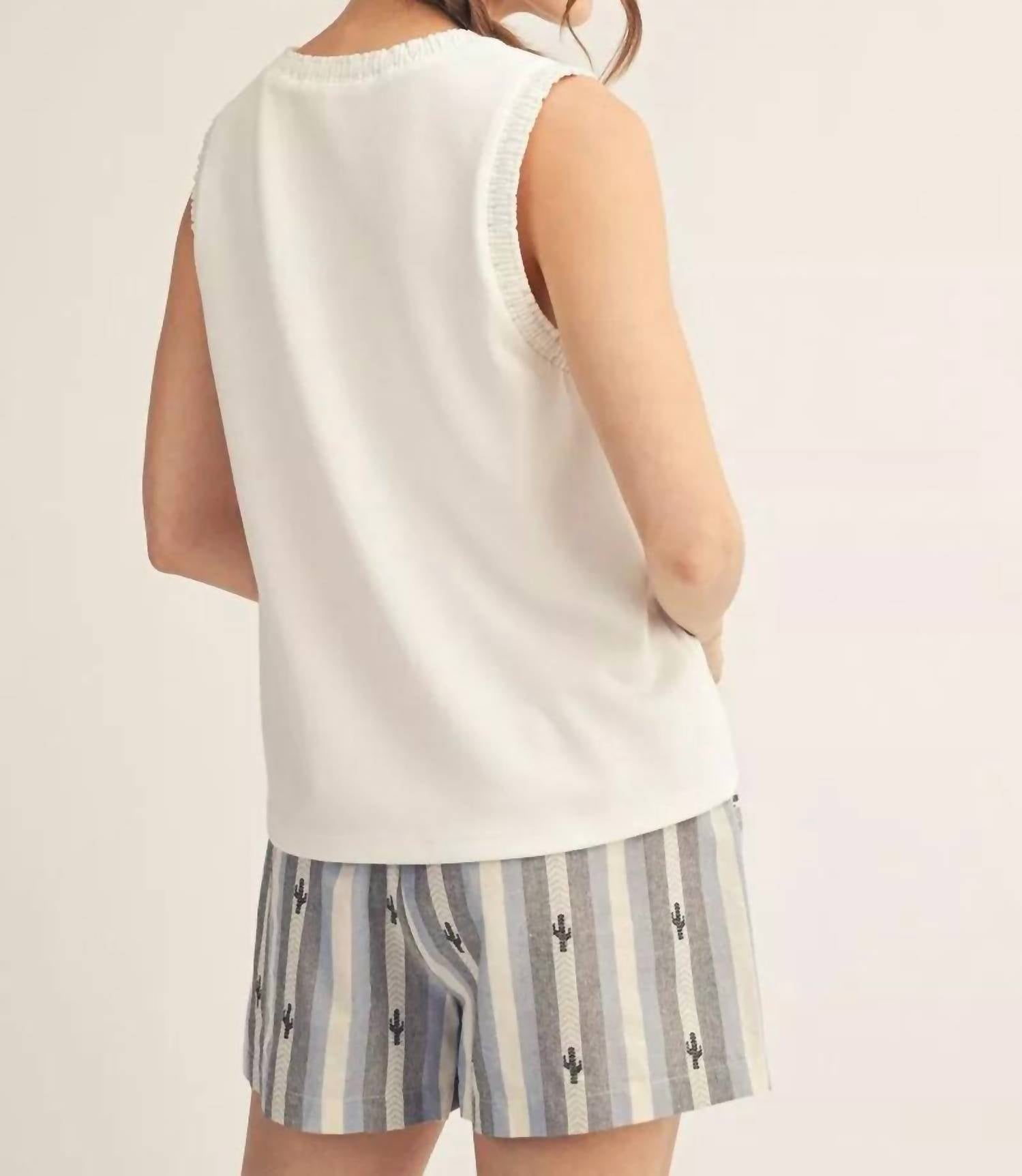 Jodifl Women's Easy Everyday Sleeveless Top in white - women's tank top - alternate view
