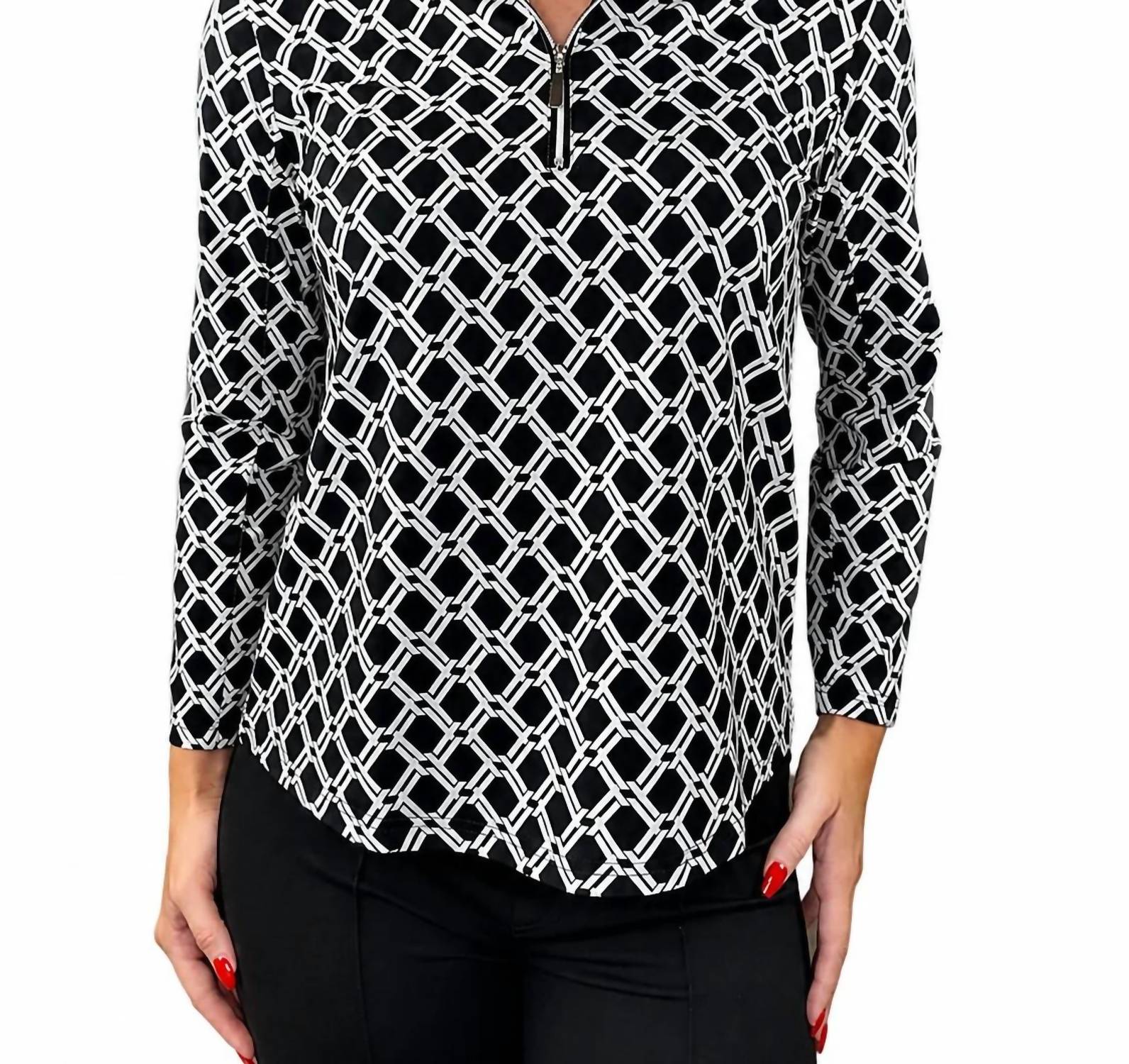 Lulu-B - Print 1/4 Zip Upf 50+ Top