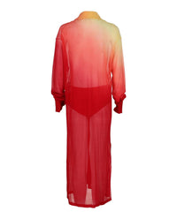 Salvatore Ferragamo - Degrade Silk-Blend Midi Shirt Dress