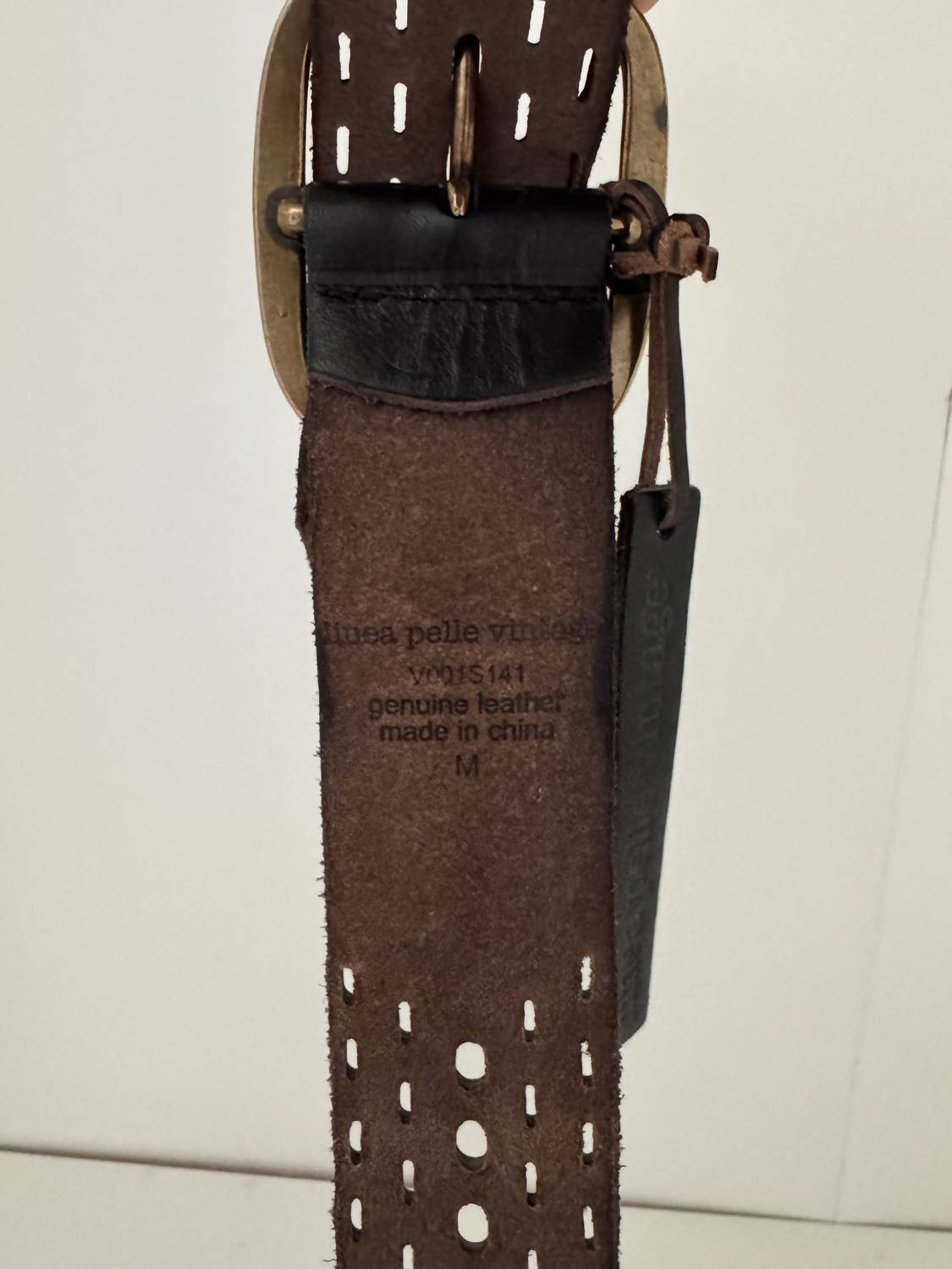 Linea Pelle - Women's Genuine leather broken in look multi hole belt