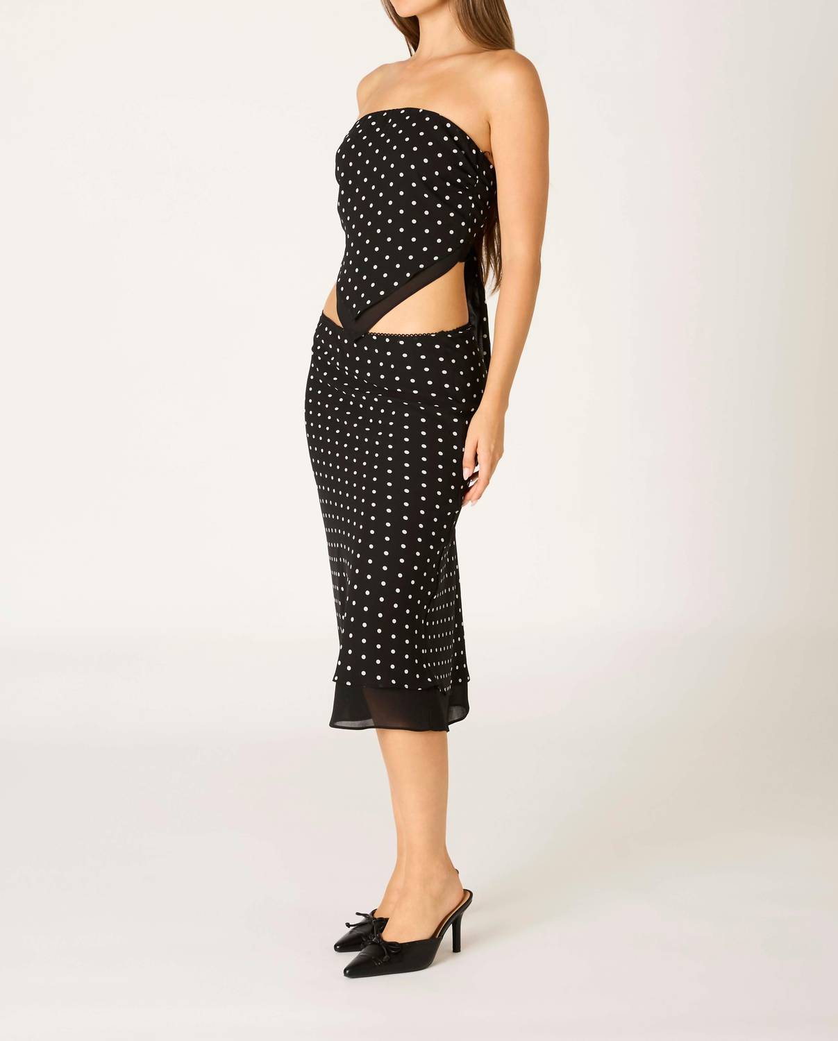 Cotton Candy La - Lolita Polka Dot Midi Skirt
