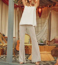 Jodifl - Flare Legs Striped Leggings