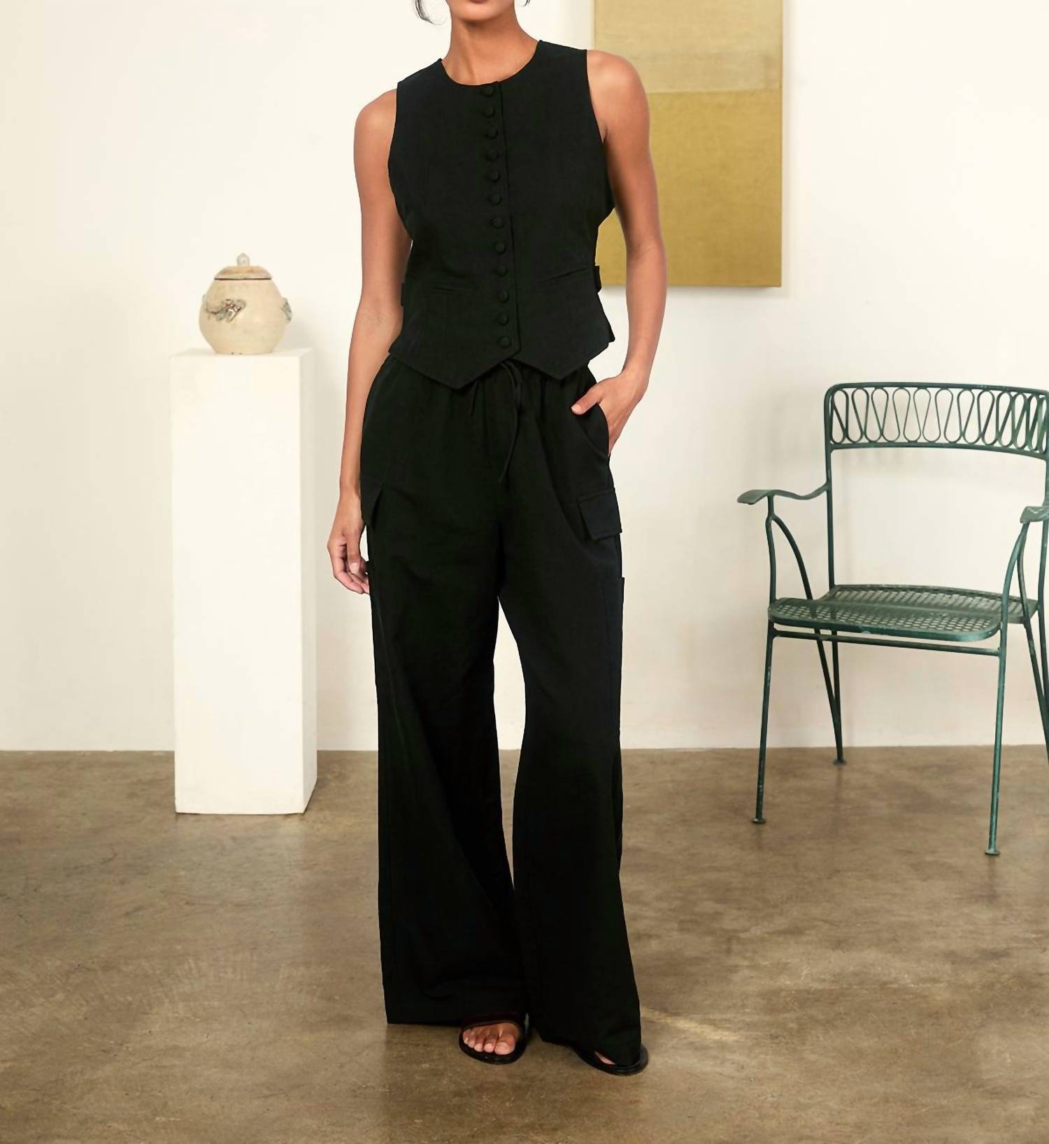 Ciao Lucia - Linen Argento Vest
