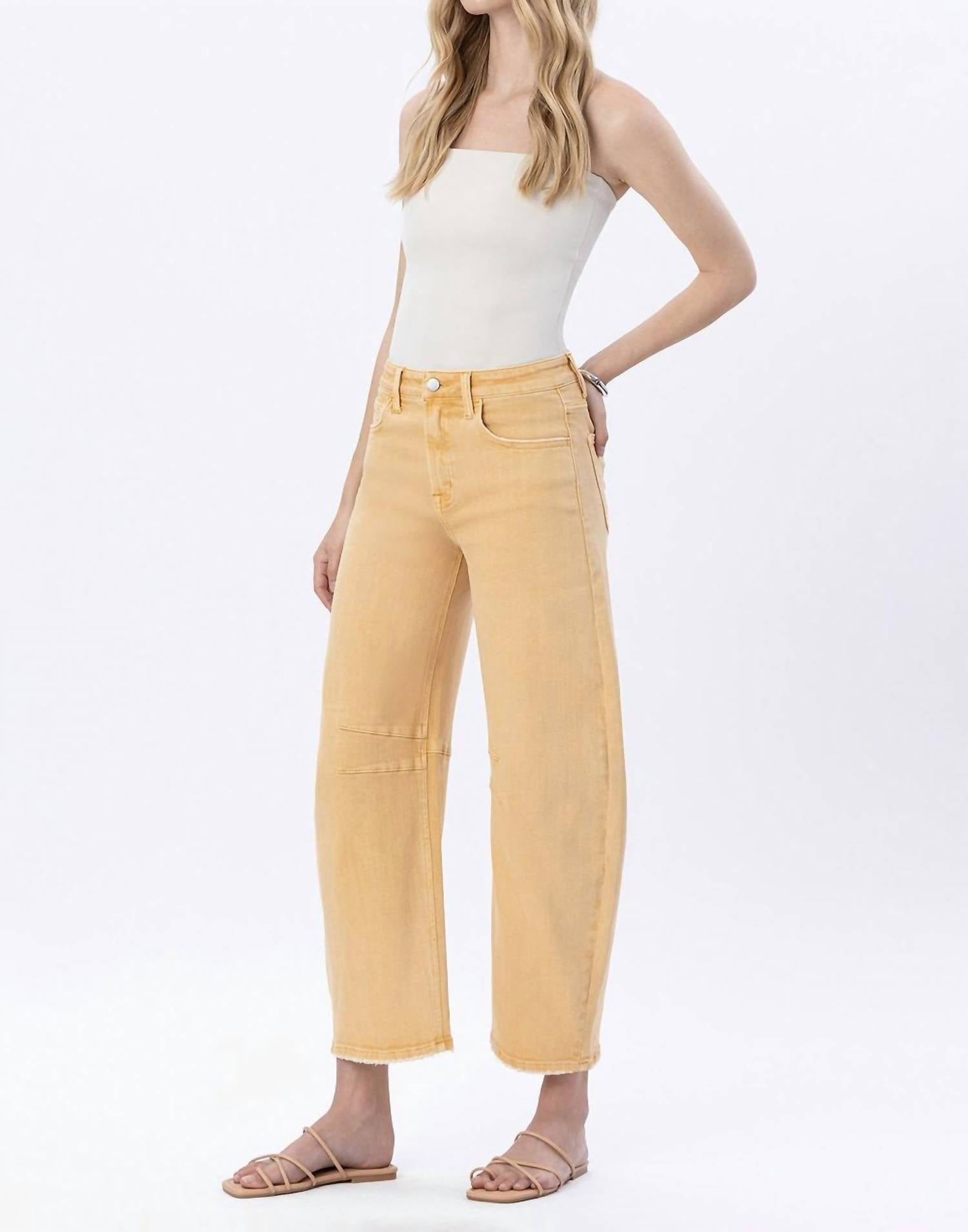 Vervet By Flying Monkey - Harvest Haze Barrel Leg High Rise Jeans