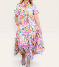 Sincerely Ours - Women's Lena Petal Parade Floral Poplin Maxi Dress