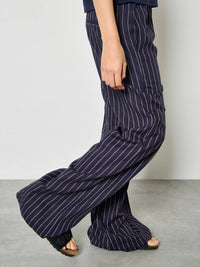 Apricot - Linen Blend Pinstripe Pant