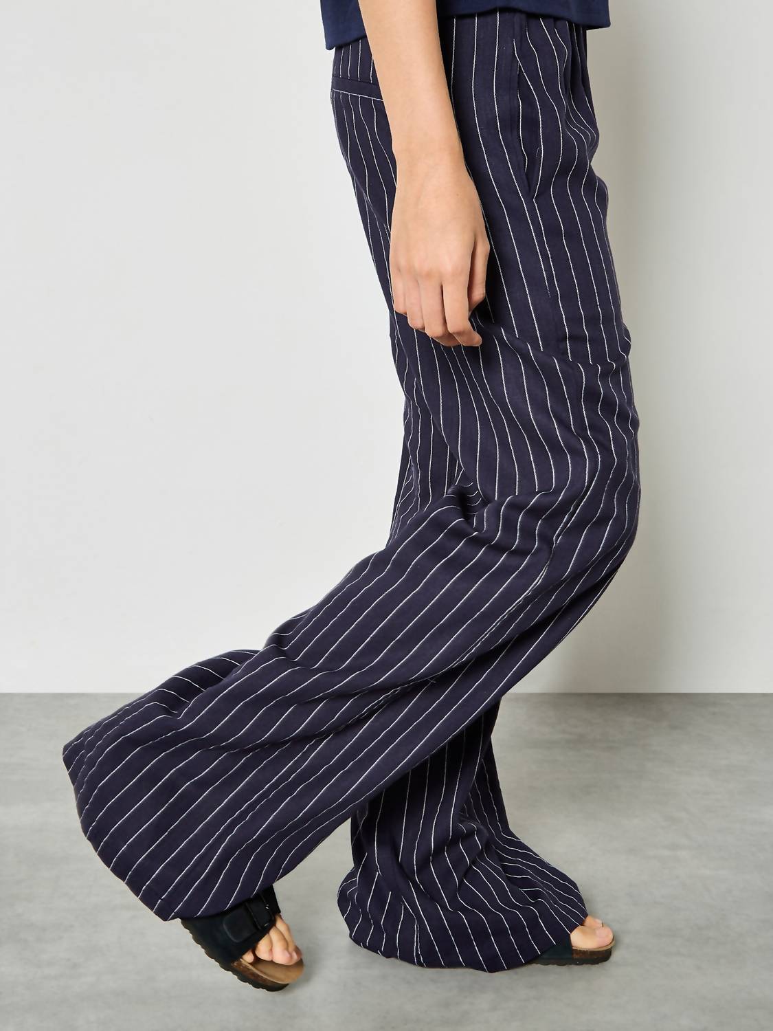 Apricot - Linen Blend Pinstripe Pant