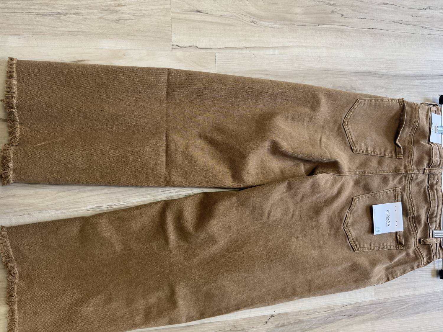 Vanilla Monkey - Acid Washed High Waist Frayed Hem Straight Pants