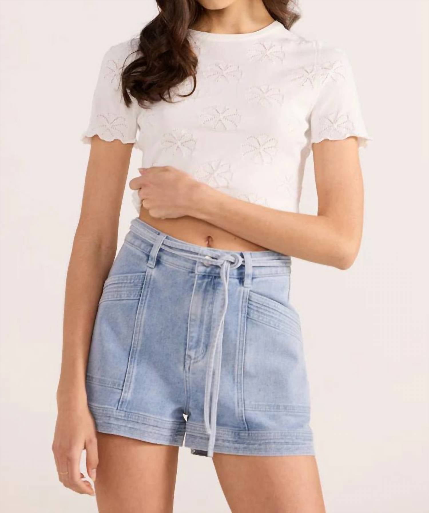 Minkpink - Bowie Pointelle Knit Tee