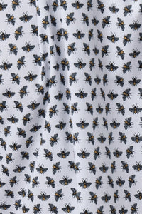 Stone Rose - Printed Bees Short Sleeve Button Down Shirt