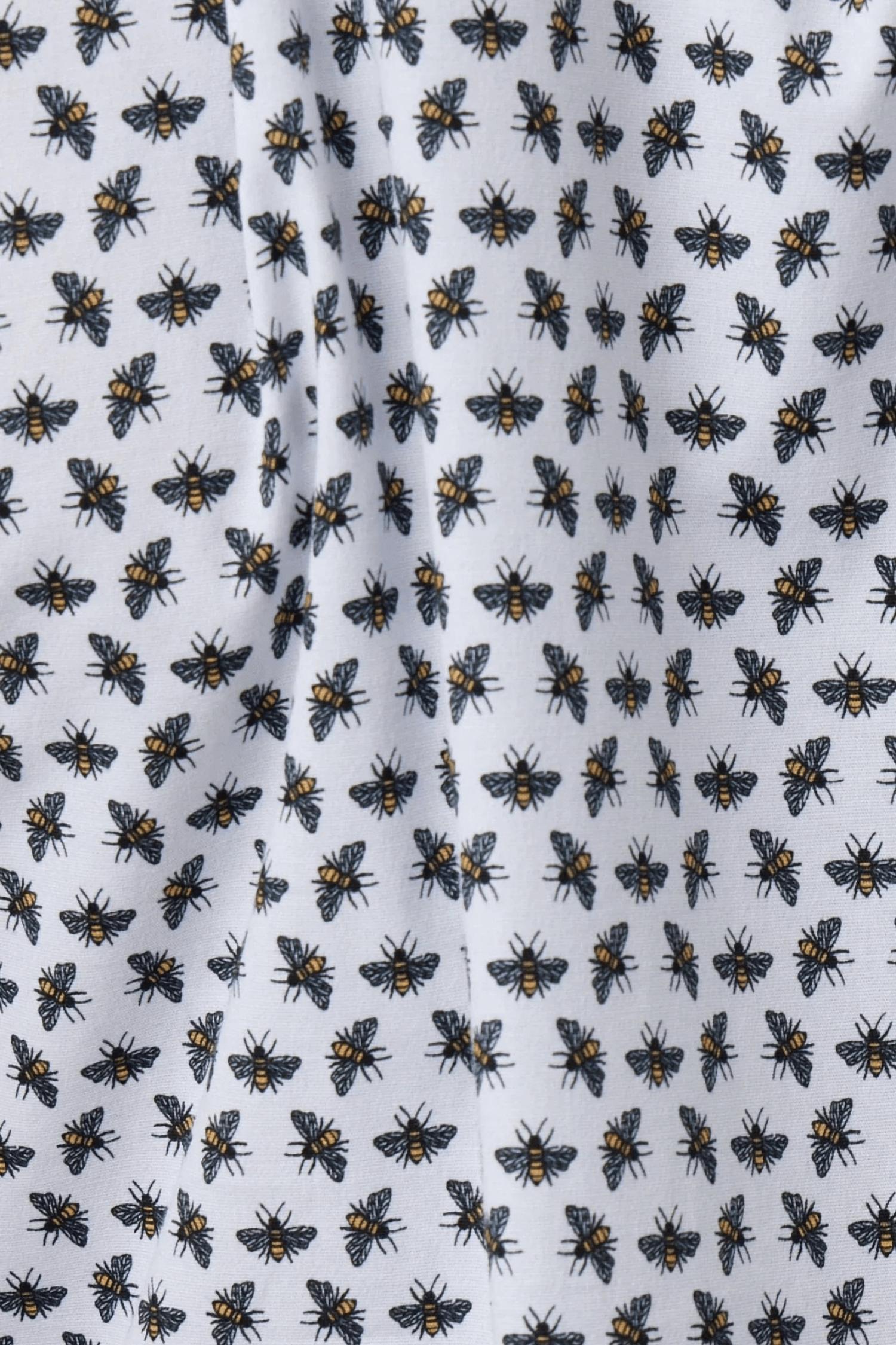 Stone Rose - Printed Bees Short Sleeve Button Down Shirt