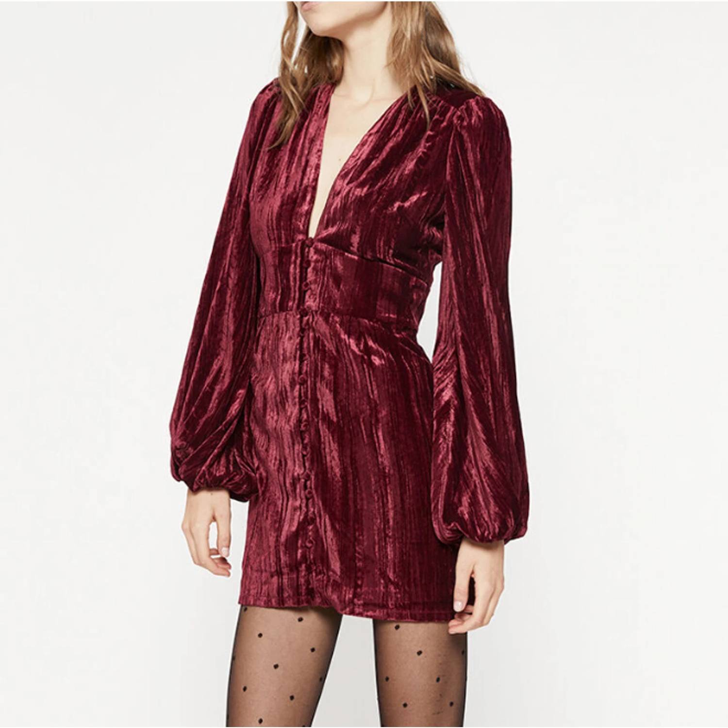Bardot - Crinkle Velour Mini Dress