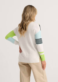 Zaket & Plover - Contrast Stripe V-neck Sweater
