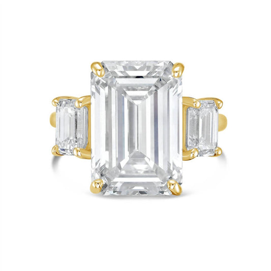 Diana M Jewels - 4.00 Ct Lab Grown Emerald-cut Diamond Three Stone Ring With 0.50 Ct On Sides