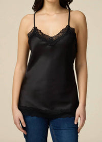 Oltre - Satin Lace Trim Top