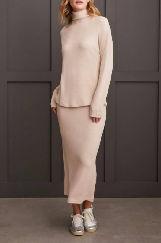 Tribal - Loose Fit Drop Shoulder Funnel Neck Top