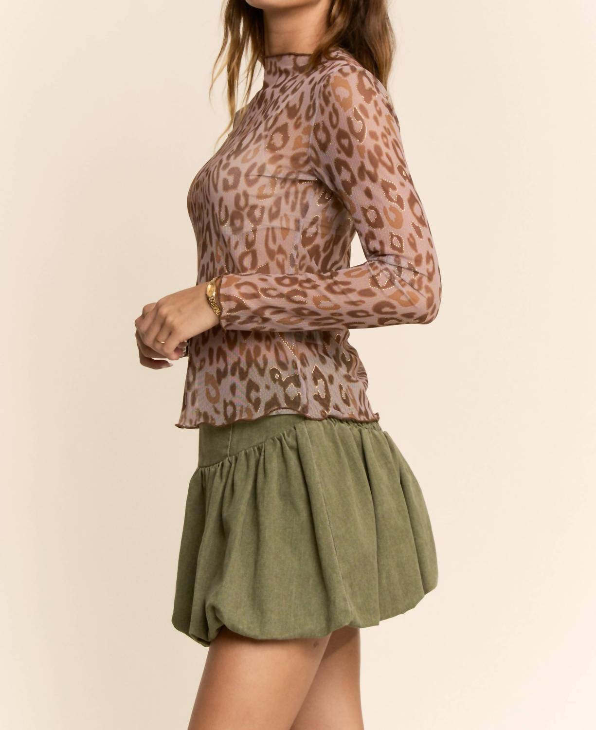 Davi & Dani - Metallic Sheer Mesh Top