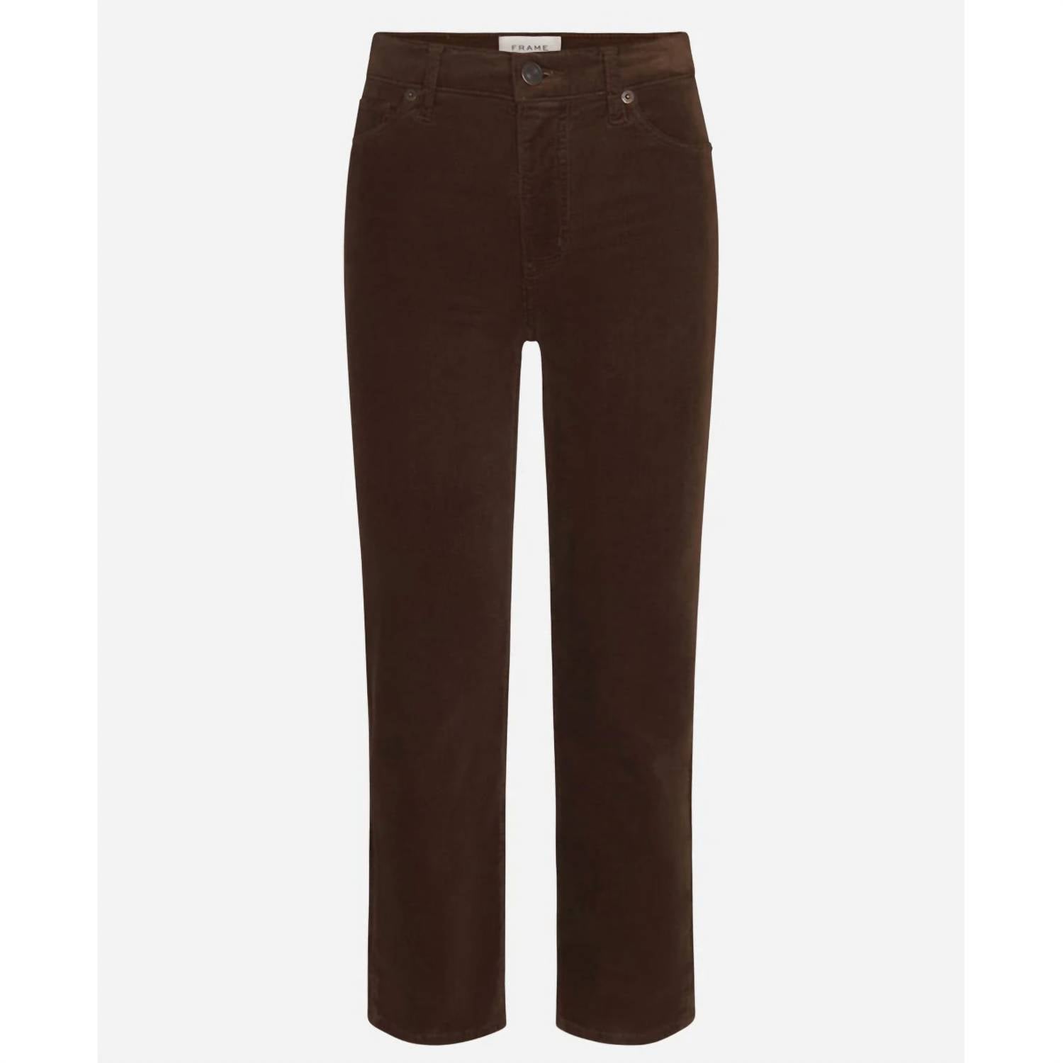 FRAME Women's Le Sleek Straight Corduroy Pants in bitter - women's pants - view 4