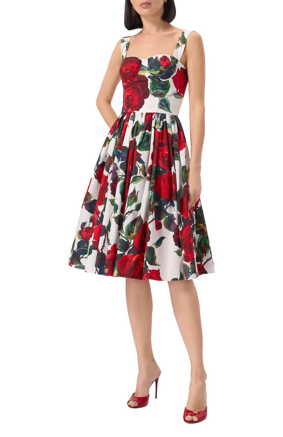 Dolce & Gabbana - Print Rossa Bustier Dress