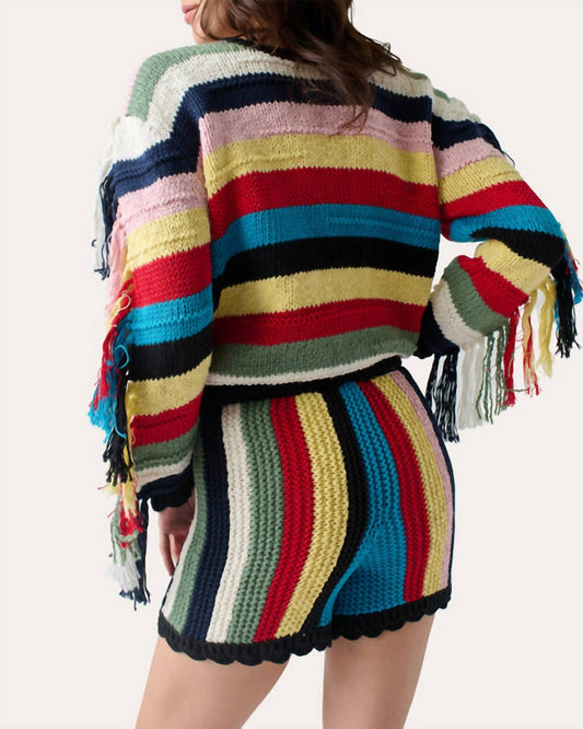 Lingua Franca - Marathi Crew-neck Fringe Sweater