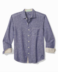 TOMMY BAHAMA Paradise Breezer Long Sleeve Shirt in island navy - men's shirt - alternate view
