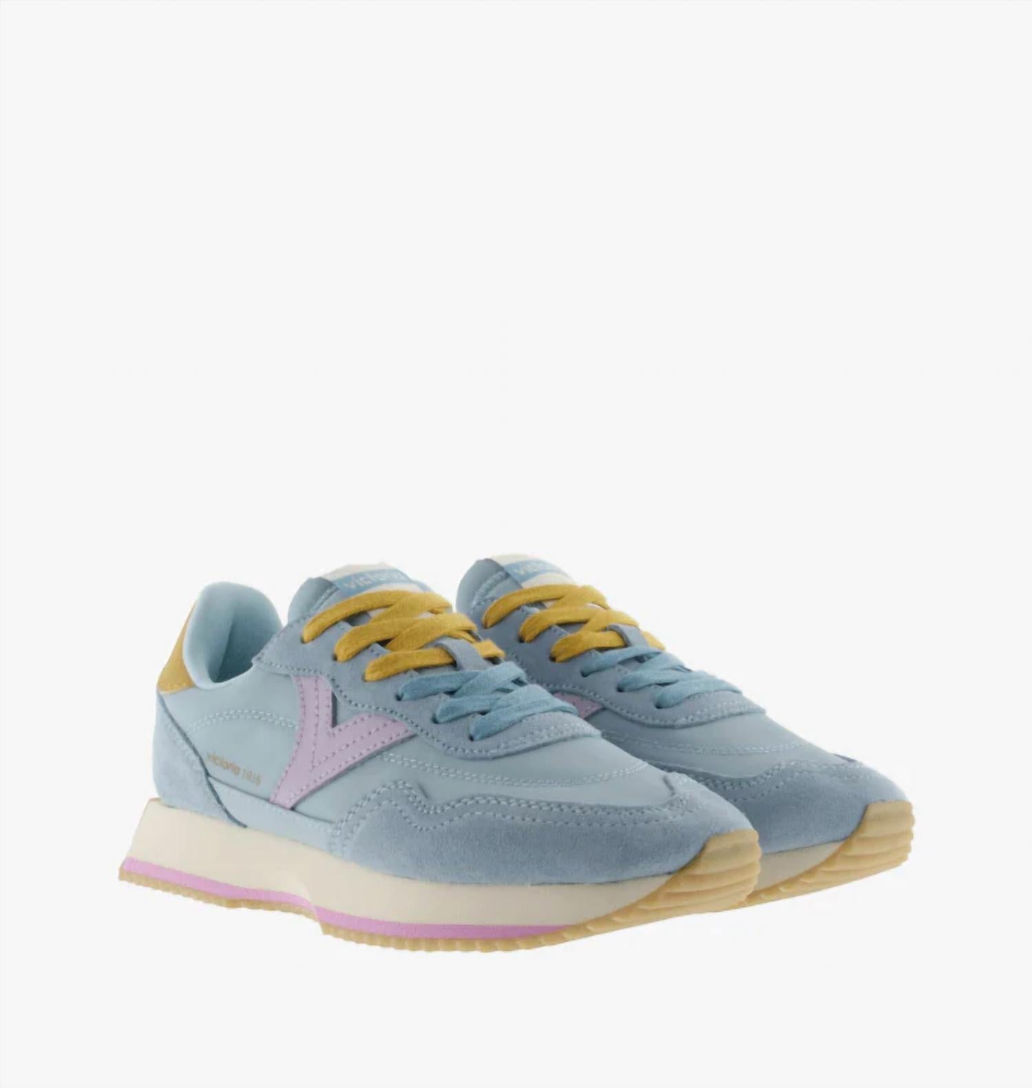 VICTORIA Women's Cosmos Leather Sneakers in azul - women's sneaker - alternate view