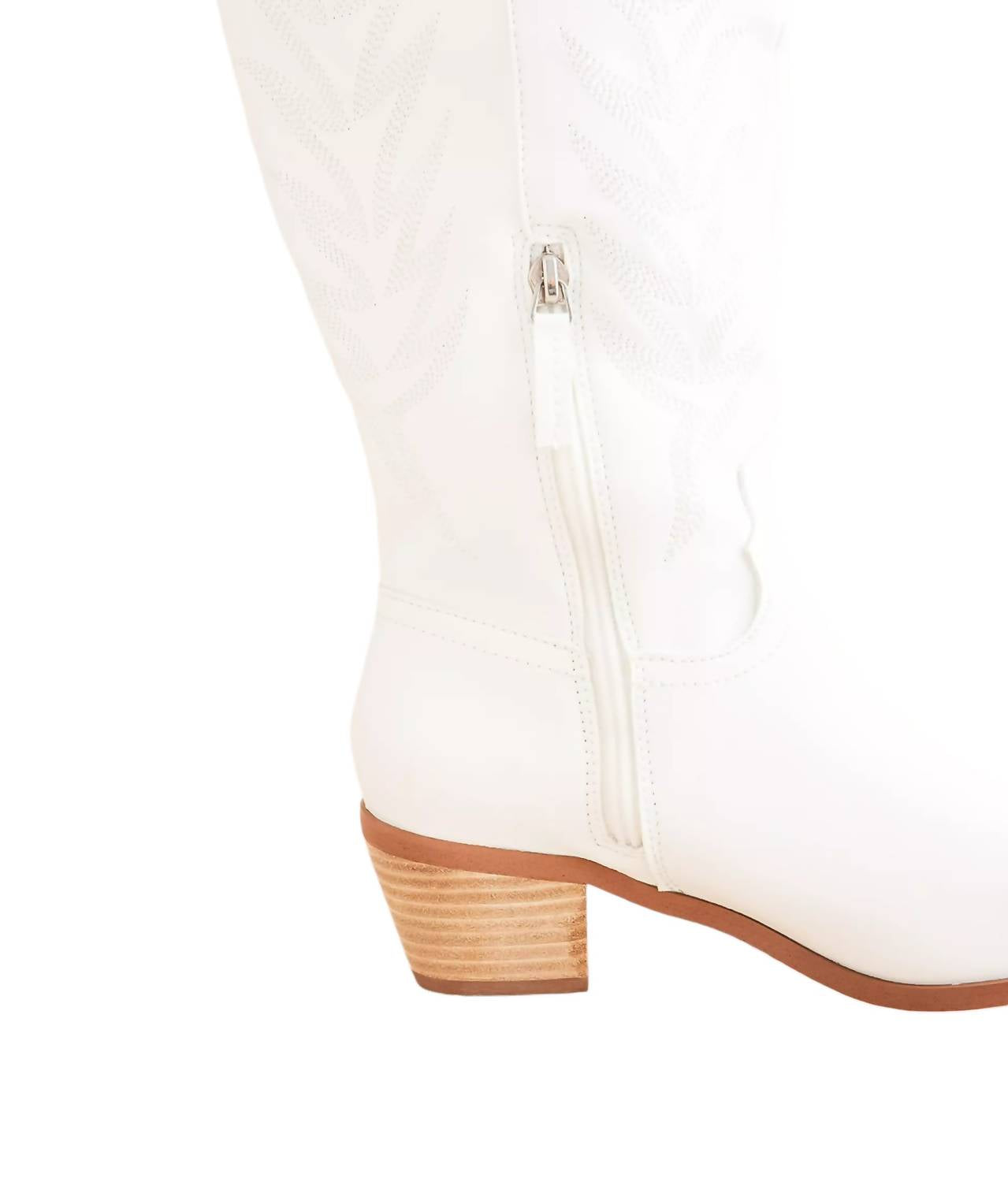 MiiM Women's InLay Samara Stitch Western Tall Boots in white - women's shoe - view 6
