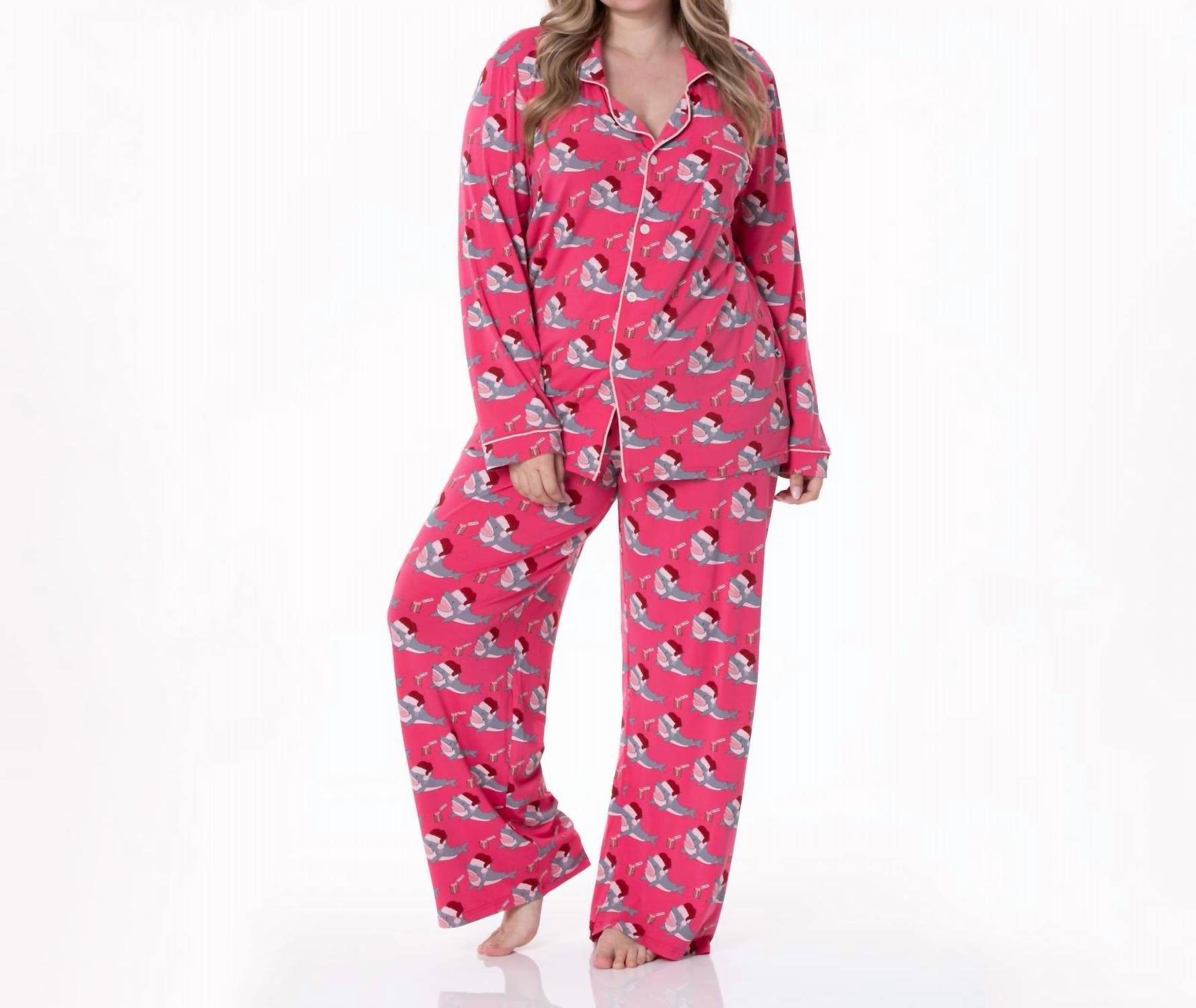 Kickee - Long Sleeve Collared Pajama Set