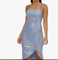 Aidan Mattox - METALLIC KNIT ROUCHED DRESS