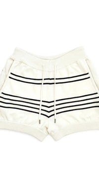 Kathryn McCarron Cashmere Striped Short in ivory - women's shorts - view 4