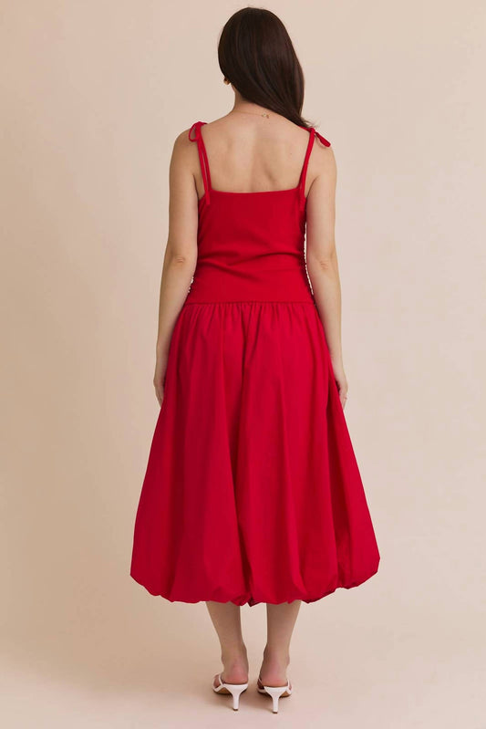 Gilli - Sleeveless Drop Waist Bubble Hem Midi Dress