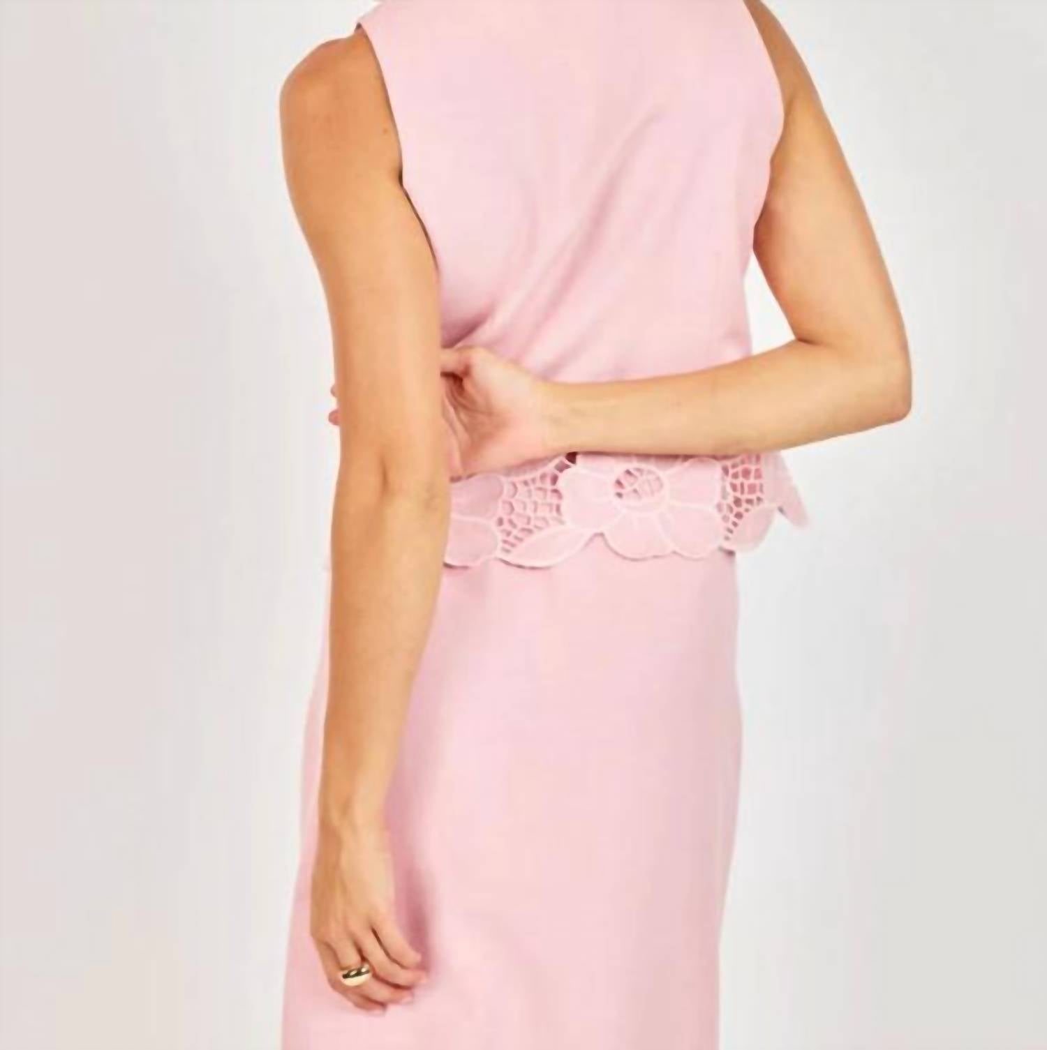 Sadie & Sage Blushing Lace Vest in pink - women's jacket - alternate view