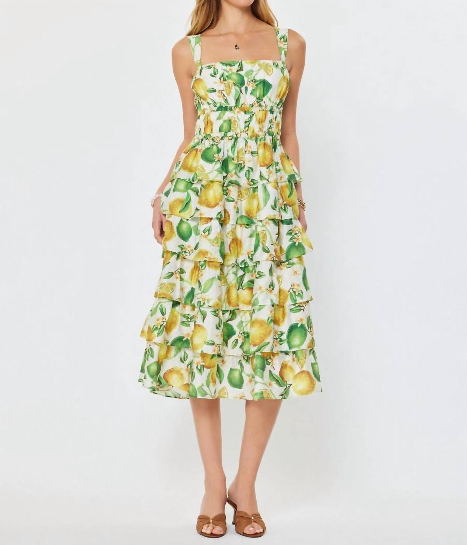 Current Air - Citrus Tiered Midi Dress