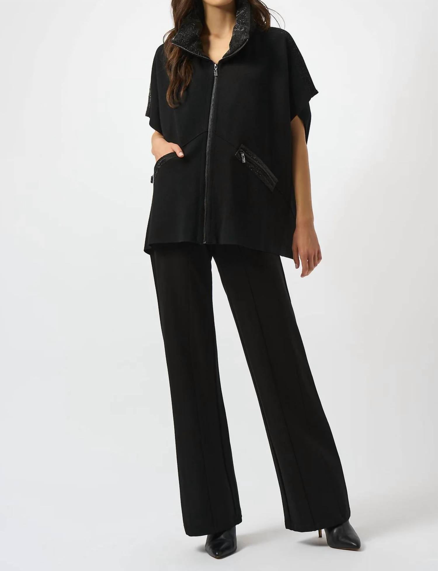 Joseph Ribkoff - Faux Leather Poncho